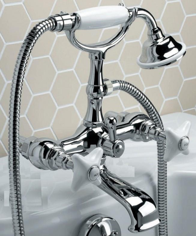 Смеситель для ванны и душа Devon&Devon White Rose UTWR733P