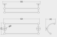 Вешалка для полотенец Devon&Devon Cavendish WM09 55,5 см схема 2