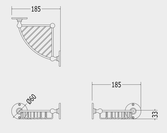 Полка для ванной Мыльница Devon&Devon Cavendish WM14 схема 2
