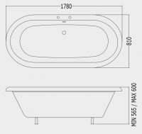Ванна Devon&Devon Corinto 178x81 схема 2