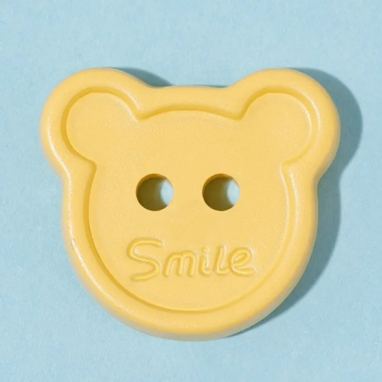Пуговица Мишка "Smile" 2 прокола цвет желтый Разные размеры (CLS.Y)