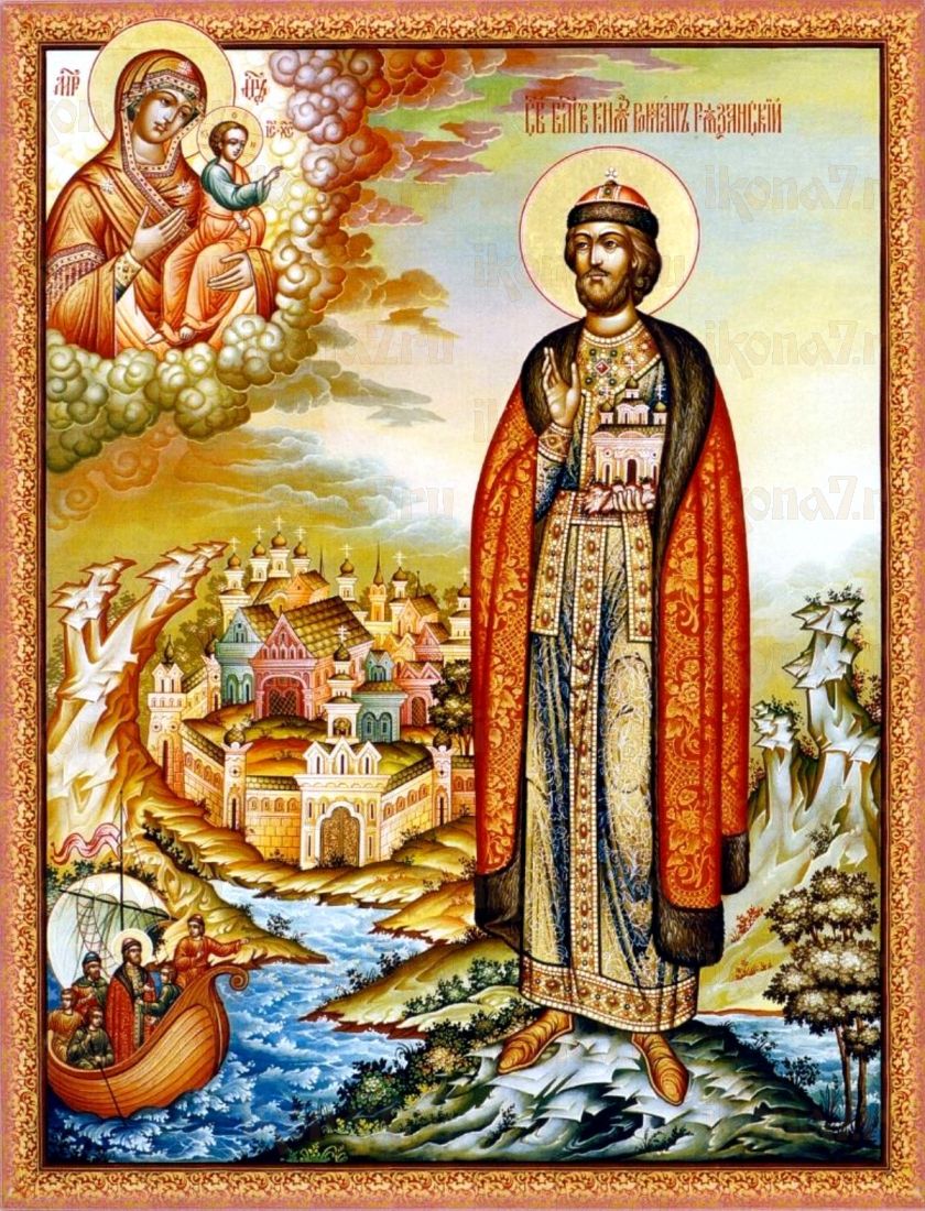Икона Романа Рязанского: Защитник и Помощник (рукописная)