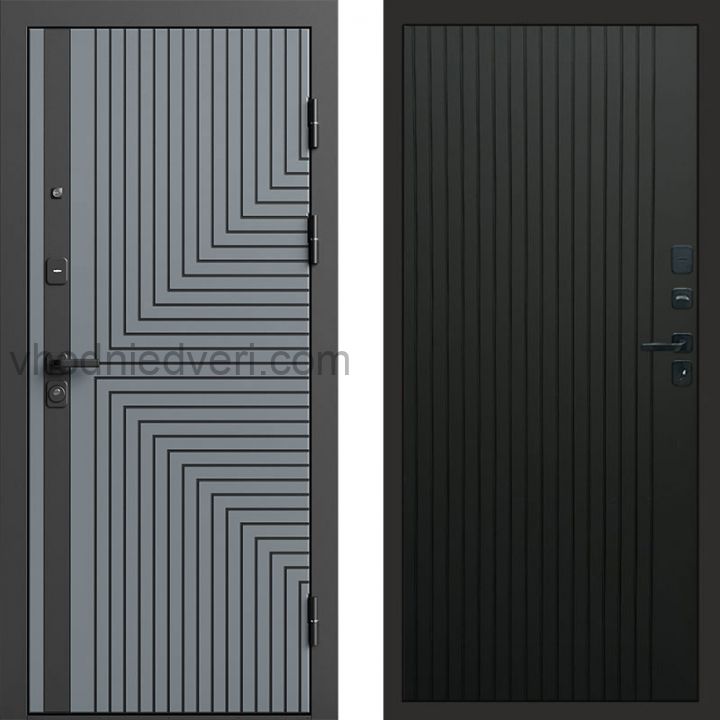 Входная дверь Termo-door Квантум Грей - FLAT Черный кварц