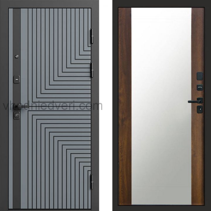 Входная дверь Termo-door Квантум Грей - Зеркало Дуб
