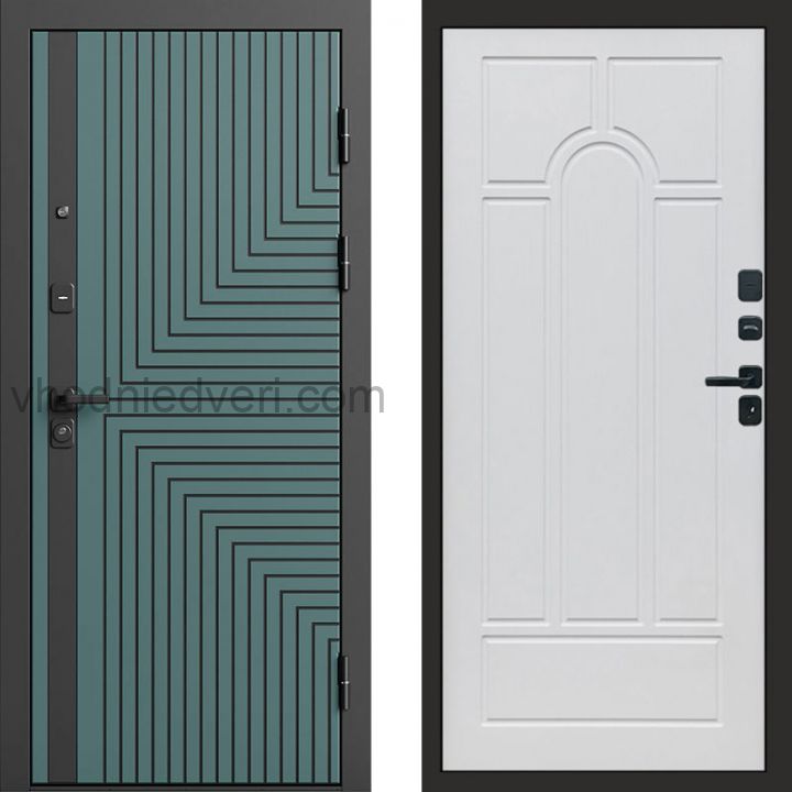 Входная дверь Termo-door Квантум velutto verde - Арка Белое дерево