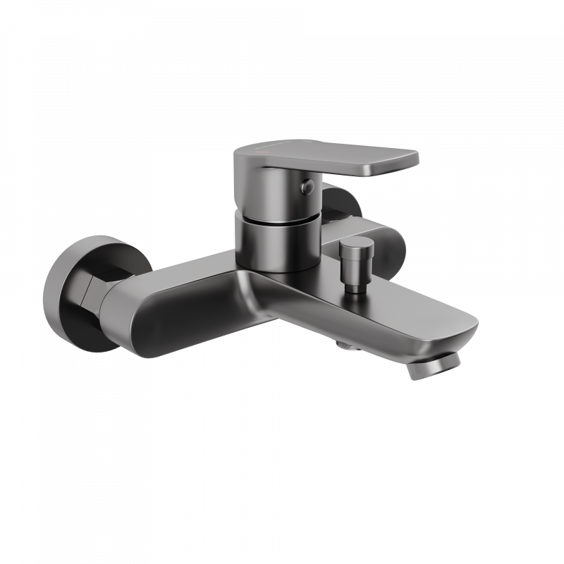 Смеситель для ванны и душа Abelsberg UNF25747GM Lineara, космическая сталь