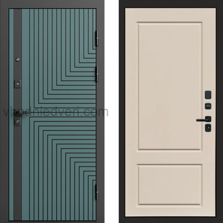 Входная дверь Termo-door Квантум velutto verde - Марсель Слоновая кость