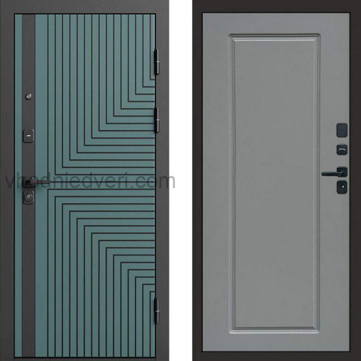 Входная дверь Termo-door Квантум velutto verde - Гранд Грей софт
