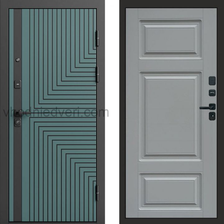 Входная дверь Termo-door Квантум velutto verde - Лион Грей софт
