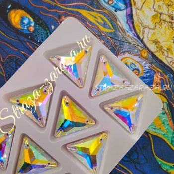 K9 Luxe Пришивные Стразы Crystal_AB Треугольник 22 мм