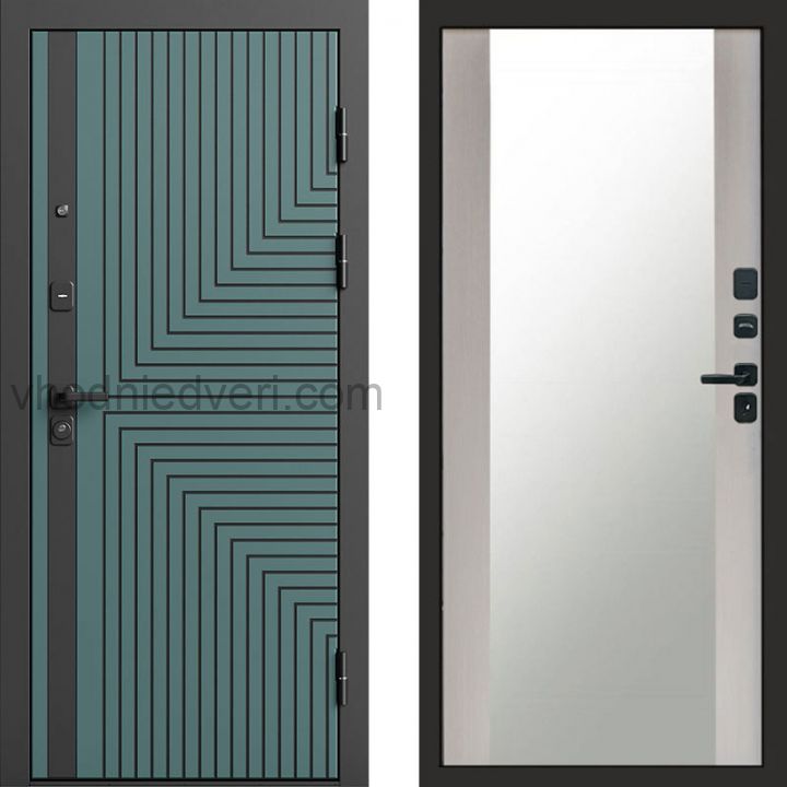Входная дверь Termo-door Квантум velutto verde - Зеркало Лиственница