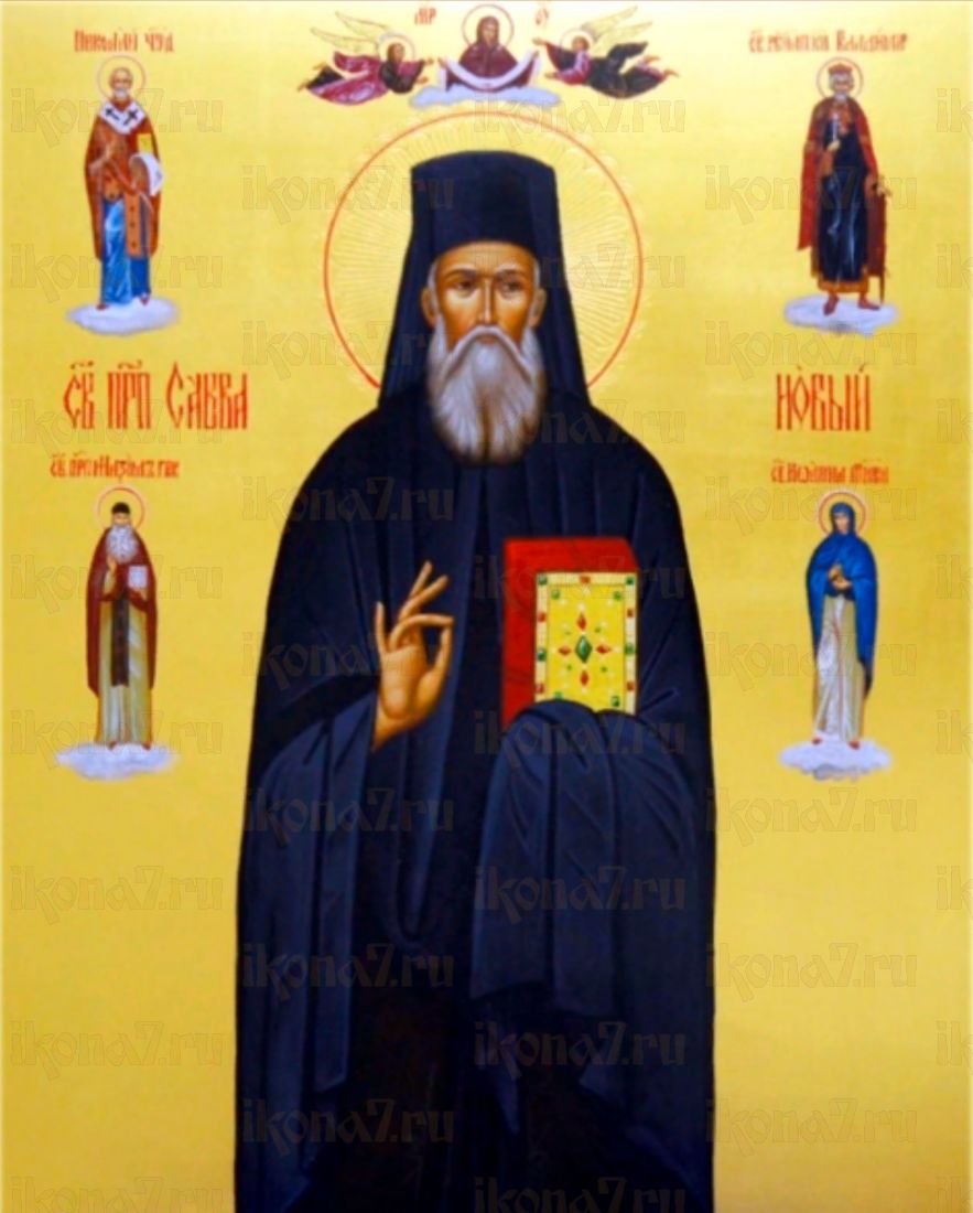 Икона Святой Савва Новый: Образ Веры и Надежды (рукописная)