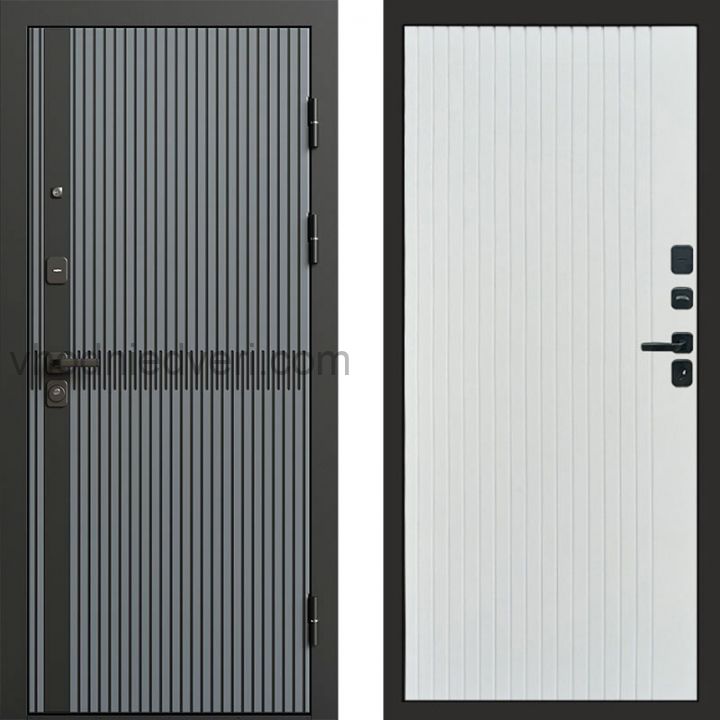 Входная дверь Termo-door Граунд Грей - FLAT Белый софт
