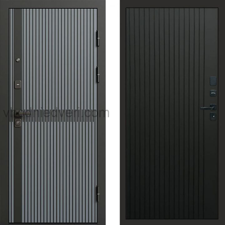 Входная дверь Termo-door Граунд Грей - FLAT Черный кварц