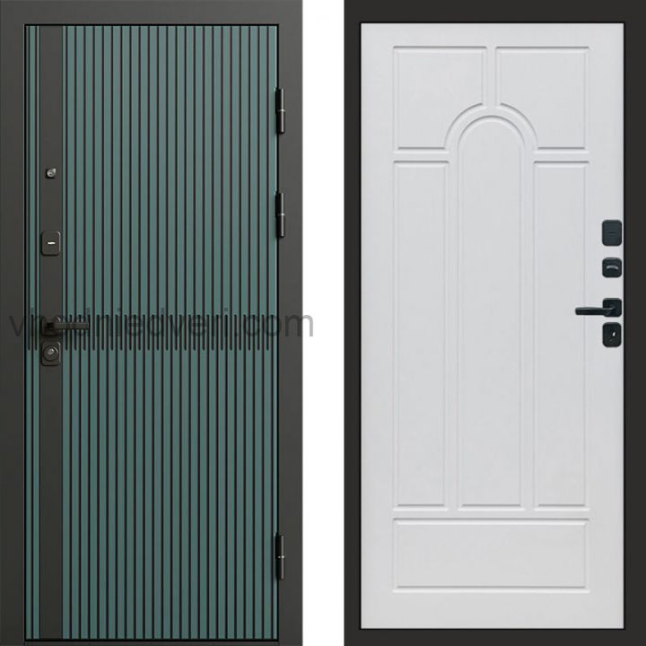 Входная дверь Termo-door Граунд velutto verde - Арка Белое дерево