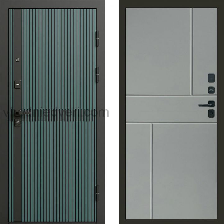 Входная дверь Termo-door Граунд velutto verde - Горизонт Грей софт