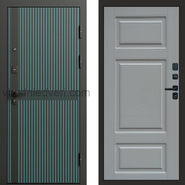 Входная дверь Termo-door Граунд velutto verde - Лион Грей софт