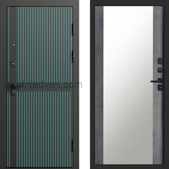 Входная дверь Termo-door Граунд velutto verde - Зеркало Бетон темный