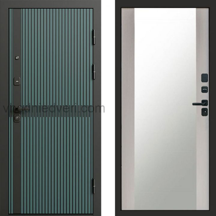Входная дверь Termo-door Граунд velutto verde - Зеркало Лиственница