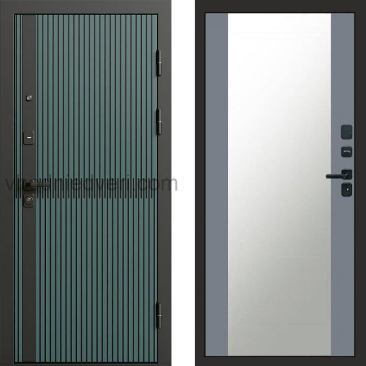 Входная дверь Termo-door Граунд velutto verde - Зеркало Грей софт