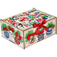 Шкатулка Снеговики поздравляют 1300 грамм