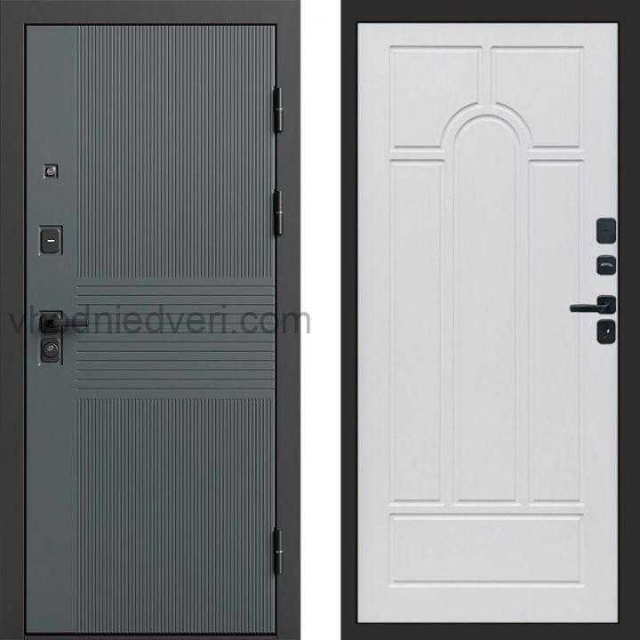 Входная дверь Termo-door Селект Графит - Арка Белое дерево