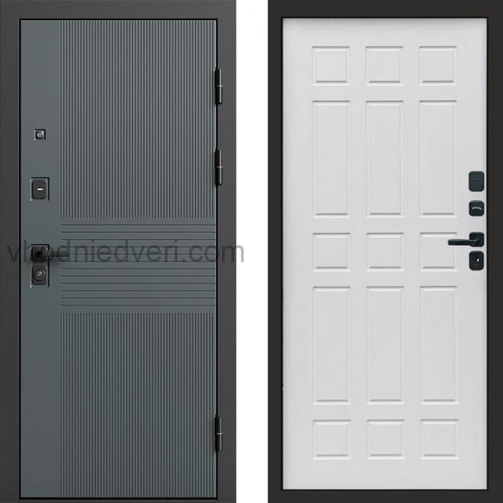 Входная дверь Termo-door Селект Графит - Спарта Белое дерево