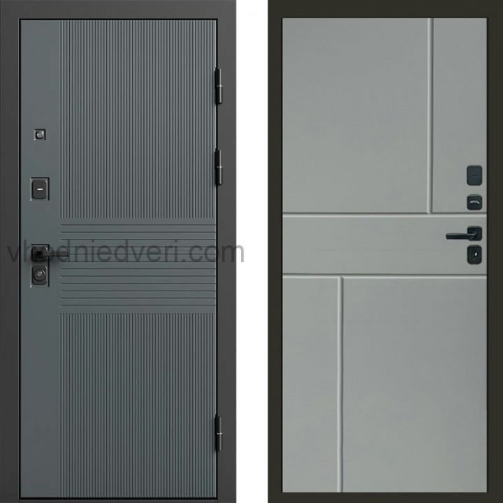 Входная дверь Termo-door Селект Графит - Горизонт Грей софт