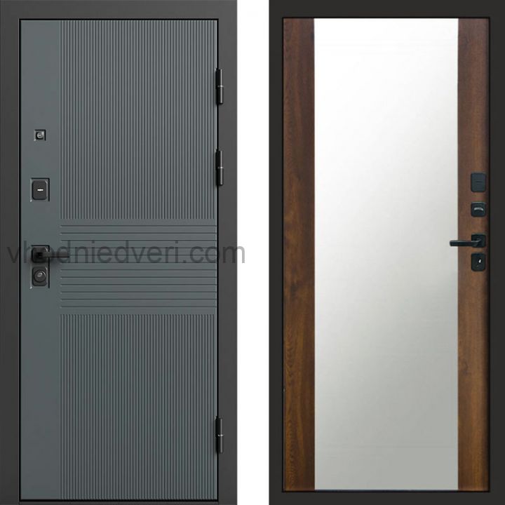 Входная дверь Termo-door Селект Графит - Зеркало Дуб