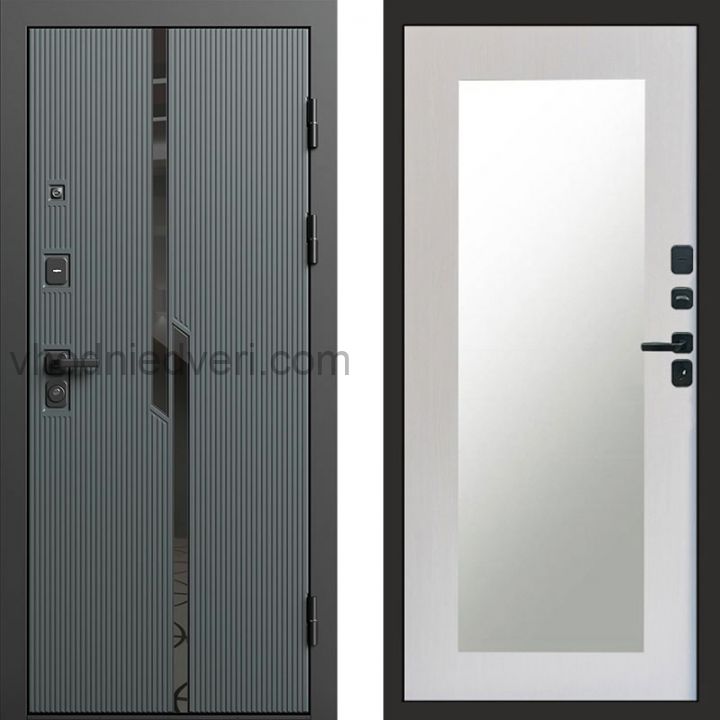 Входная дверь Termo-door Прайм Графит - Зеркало триумф Лиственница