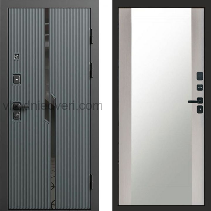 Входная дверь Termo-door Прайм Графит - Зеркало Лиственница
