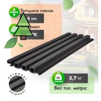 Реечные панели WoodGrand из МПК 200*30 мм цвет: Антрацит