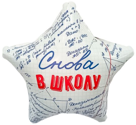 Снова в школу Геометрия звезда шар фольгированный с гелием