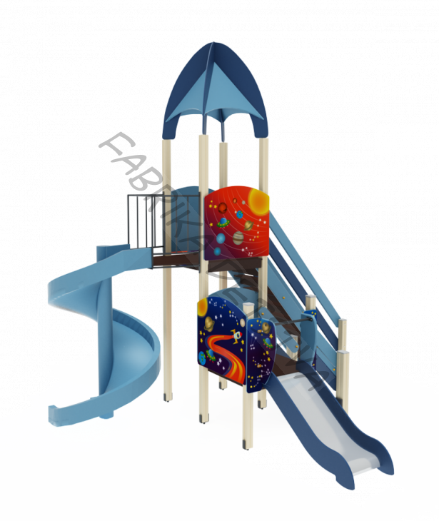 Детский игровой комплекс                           Космопорт Горка 2000, 750                                           4150х3890х4680