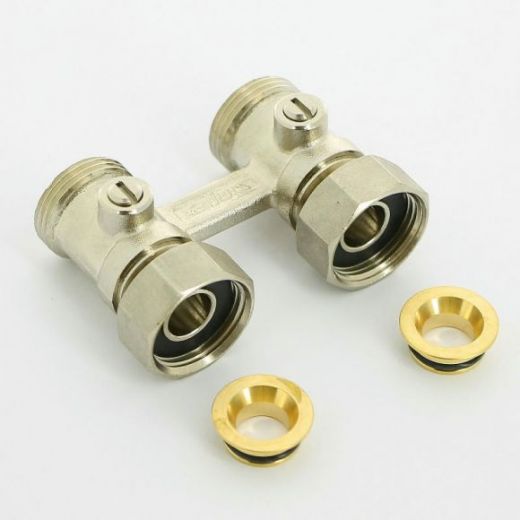 Узел прямой Standard Line D2/50 НВ 3/4" ЕК х 3/4" ЕК радиаторный со встроенными кранами и адаптерами Simplex