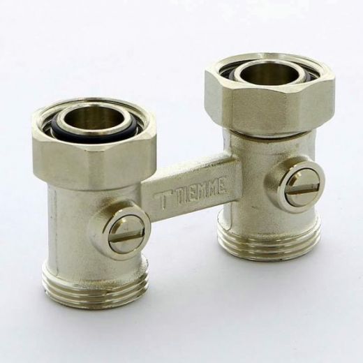 Узел радиаторный НВ 3/4х3/4 ЕК с кранами 2-трубная система, прямой Tiemme