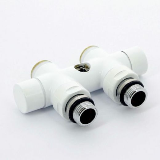 Узел ручной прямой с запорным клапаном 1/2", белый Carlo Poletti