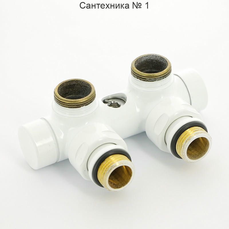 Узел ручной угловой 1/2" х 24-19 с запорным клапаном, белый Carlo Poletti