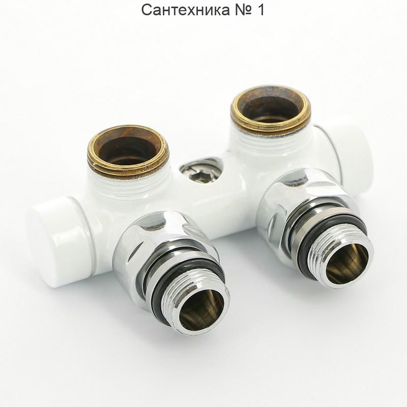 Узел ручной угловой 1/2" х 3/4" ЕК с запорным клапаном, белый Carlo Poletti