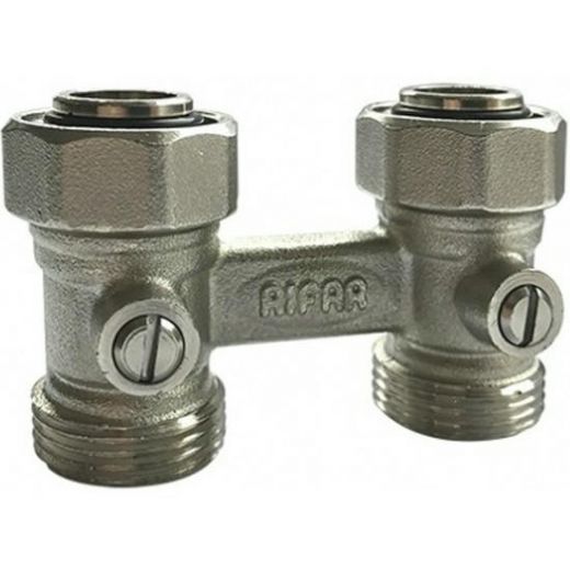 Узел нижней подводки двойной прямой евроконус 3/4" в блистере RIFAR