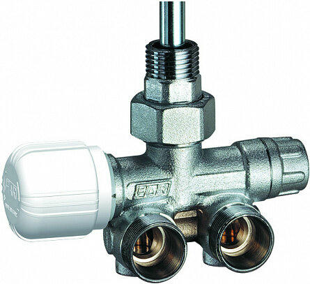 Узел нижнего подключения М24х19 к радиатору 1/2" для 1 и 2-х систем, правый FAR