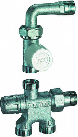 Узел нижнего подключения терморегулирующий М24х19 ,к радиатору 1/2" для 1-х систем FAR