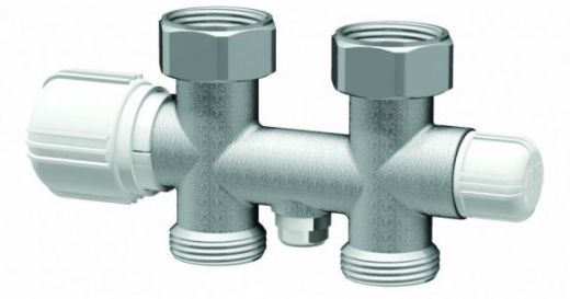 Н-образный термостатический узел с запорными клапанами 3/4" EU х 3/4" ВР, прямой FAR