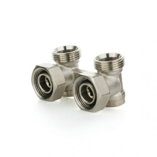 Вентиль H-образный 3/4" Н ЕК-НГ ЕК, угловой никелированный ELSEN