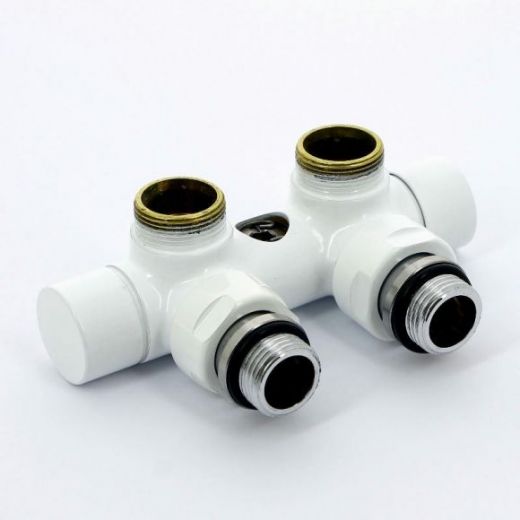 Узел ручной угловой с запорным клапаном 1/2", белый Carlo Poletti