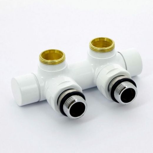 Узел ручной угловой с запорным клапаном без байпаса 1/2", белый Carlo Poletti