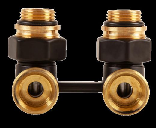 Узел подключения радиатора H-образный угловой 3/4", черный Arrowhead