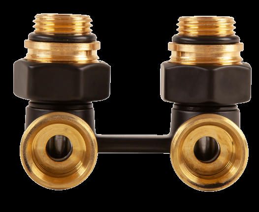 Узел подключения радиатора H-образный угловой 3/4", черный Arrowhead