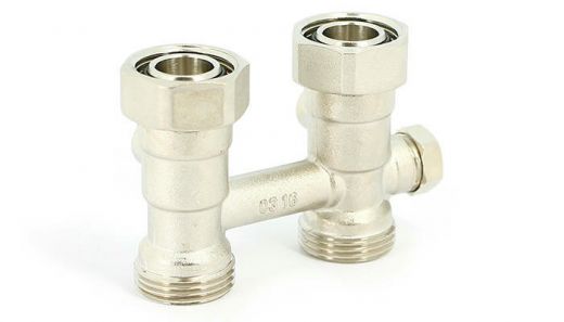 Узел прямой НВ 3/4" EK х 3/4" EK радиаторный со встроенными кранами и байпасом Uni-fitt