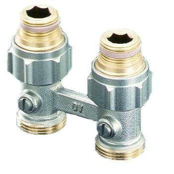 Узел Multiflex F ZB 3/4" х 1/2" НР, прямой, никелированный Oventrop